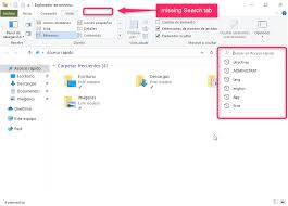 This only works in file explorer itself. Missing Search Tab File Explorer Windows 10 1909 Microsoft Community