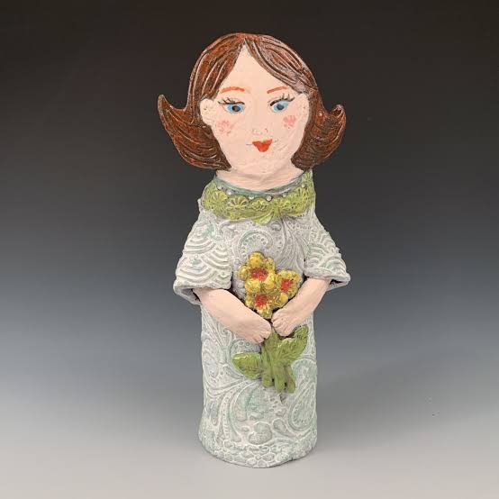 Sculptural Girl Flower Vase - League of NH Craftsmen