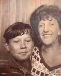 This is my Grandmother Mary Agnes Byrne with her eldest Son John outside No  32 primrose Hill Hanky Park. Pendleton. Salford 6