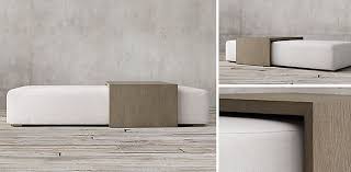 Bridge Fabric Coffee Table Ottoman Collection Rh Table Salon Table Salon