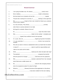 Mixed Business Grammar Worksheet English Worksheets For Kindergarten Grammar Worksheets English Grammar Worksheets