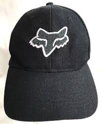 Black And White Baseball Cap Fox Racing Black White Baseball Hat Strapback 2004 Embroidered Tan Baseballcap Baseball Hats Mens Accessories Fox Racing