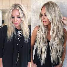 Before After W Habit Hand Tied Extensions Everyday Abby By Ha Blonde Hair Extensions Before And After Beaded Hair Extensions 24 Inch Hair Extensions