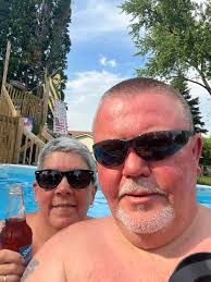 Golden Retrievers Swimming in Cold Water