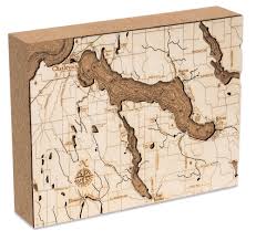 Lake Charlevoix Cork Map