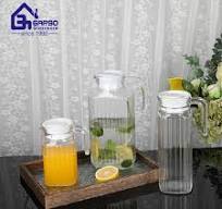 500ML High Quality Small Glass Water Jug, Glass Juice Pitcher with Lid and  Handle Small Jugs Water Juice South America Hot Sale