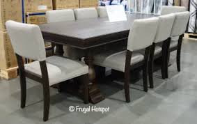Thomasville furniture mahogany traditional chippendale style blue leather uph. Thomasville Callan Dining Set At Costco Frugal Hotspot