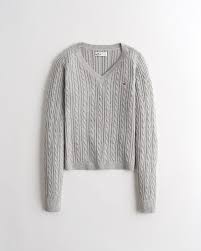 Click here to get hollister canada online clearance deals. Madchen Pullover In Slim Fit Mit V Ausschnitt Und Zopfmuster Madchen Sale Hollisterco Com