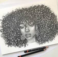 Tamiablue Original Art By Emzdrawings Art Pencil Artist Artwork Curls Drawing Curly Cur Portrait Drawing Art Pictures Ideas Art Inspiration Drawing