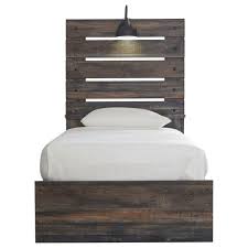 Its modernized shaker style creates a timeless decor, made of 100% solid pine wood, this. Signature Design By Ashley Drystan 800321111 Rustic Twin Panel Bed With Industrial Light Sam Levitz Furniture Platform Beds Low Profile Beds