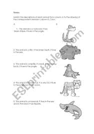 How to teach to describe animals. Descriptions Of Animals Esl Worksheet By Prisci2907