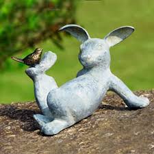 Bunny N Bird Sculpture Jardin Decoration Jardin Idees Jardin