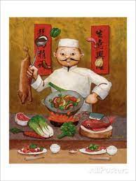 Wok Man Chinese Chef Giclee Print John Howard Allposters Com Chef Sushi Drawing Wok