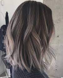 Image Result For Gray Ash Brown Hair With Highlights Hair Styles Balayage Lob Medium Length Hair Styles