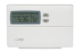 Press the next button on your thermostat three times, followed by the hold button. Lux Pro Thermostat Manual