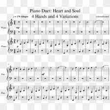 * where transpose of heart and soul sheet music available (not all our notes can be transposed) & prior to. 15 Piano Duet Heart And Soul Easy Piano Four Hands Sheet Music Clipart 4794486 Pikpng