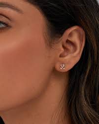 OM Ohrstecker, 14K Rose Gold Moissanite Om Ohrstecker Ohrringe, Minimal  Diamant Ohrstecker Tiny Om Ohrstecker Geburtstagsgeschenk Silber Om  Ohrringe Ohm Ohrstecker