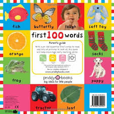 I think the first 100 words should be more easy to pronounce by baby and should be related to babies. First 100 Words Uk Board Book Edition Bright Baby First 100 Roger Priddy Priddy Books Amazon Co Uk Books