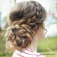 Side Braid Messy Low Bun Hairstyle Bridesmaid Side Hairstyles Curls Messy Hair Updo Bun Hairstyles Bridesmaid Hair