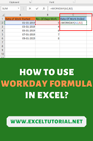How To Use Workday Formula In Excel Excel Tutorials Excel Shortcuts Microsoft Excel Tutorial