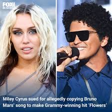 WRECKING BALL: A new lawsuit alleges that the music and lyrics of Miley  Cyrus' song "Flowers" bear "striking similarities" to the Bruno Mars track  "When I Was Your Man." https://trib.al/2Lid8t8
