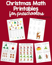 christmas math printables for preschoolers