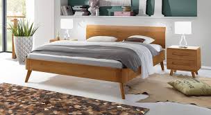 Massivholzbett bett schlafzimmerbet maison xl eiche massiv 90x200 cm betthöhe: Holzbett In Eiche Massiv Im 60er Jahre Retro Design Manouba