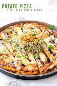 Potato Pizza With A Balsamic Glaze Recipe Deep Dish Pizza Easy Homemade Pizza Quick Dinner Recipes
