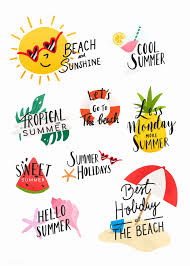 Download Premium Vector Of Summer Badge Design Vector Set 1079683 In 2020 Badge Design Summer Sticker Badge