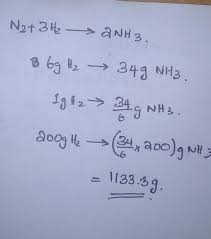 Hydrogen Reacts With Nitrogen To Produce Ammonia According To This Equation 3h2 G N2 G 2nh3 G Brainly In