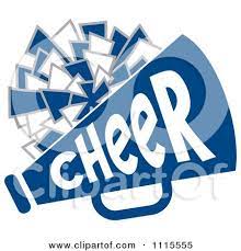 Cheerleader Backgrounds Clipart Cheerleader Pom Pom And Megaphone In Blue Tones Royalty Free Cheer Clipart Free Vector Illustration Cheerleading