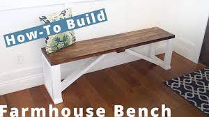 In this cheap and easy diy video i ll show you how to build a beautiful harvest style bench for use with your farmhouse table How To Build A Farmhouse Bench Diy Project Woodworking Projects Youtube