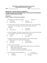 Dunia sains & teknologi tahun 1: Soalan Pendidikan Jasmani Tahun 6 2013