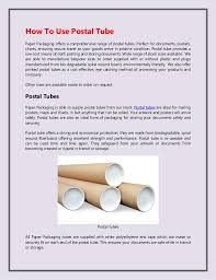 How To Use Postal Tube Curran Packing Company