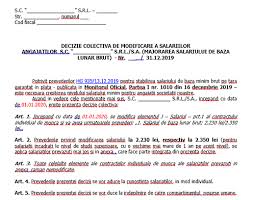 El diferă in funcţie de calificarea angajaţilor. Decizie ColectivÄƒ Majorare Salariu Minim AngajaÈ›i Cu AnexÄƒ SemnÄƒturi Model Incepand Cu 01 Ianuarie 2020 Cabinetexpert Ro Blog Contabilitate