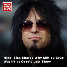 Mötley Crüe's bassist, Nikki Sixx, addresses why the band didn't attend  Ozzy Osbourne's last show. Full story in comments👇