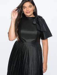Faux Leather Tie Neck Dress Womens Plus Size Dresses Eloquii Red Leather Dress Tie Neck Dress Plus Size Wedding Guest Dresses