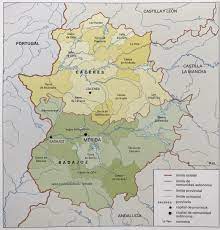Mapa De Extremadura Fisico Y Politico Mapa Nom Es