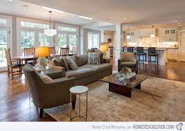 The cream kitchen cabinets match the room's furniture and decor to provide an inviting ambiance. 15 Close To Perfect Traditional Open Living Room Ideas Home Design Lover Open Floor Plan Kitchen Open Concept Living Room Open Living Room