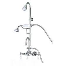Pegasus 3 Handle Claw Foot Tub Diverter Faucet With Gooseneck Spout Riser And Hand Shower For Acrylic Tub In P Tub And Shower Faucets Shower Faucet Shower Tub