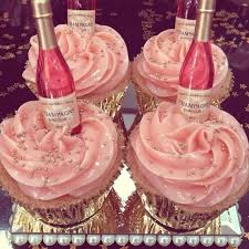 Rose Gold Glitter Rose Gold 21st Birthday Cake Rockin Pink Cupcakes With Gold Glitter And Champagne Bottle Topper For Bachelorette Party Champagne Cupcakes Creative Cupcakes Birthday Cupcakes