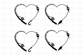 Download Heart Fishing Rod Svg Cut File Gift Idea For Fisherman 666210 Cut Files Design Bundles