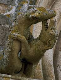 Cordes Sur Ciel Tarn Maison Du Grand Veneur Statue De Chiens Luttant Stone Art Gargoyles Sculpture