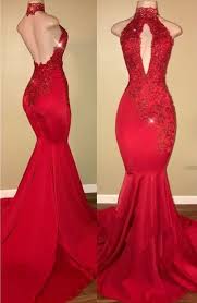 Backless Mermaid Red Lace Prom Dress Evening Party Gowns Backless Mermaid Prom Dresses Backless Prom Dresses Prom Dresses Lace