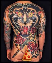 Grez enjoys working in a variety of styles, predominantly with a traditional americana approach. Healed Backpiece By Grez Kings Avenue Tattoo Facebook