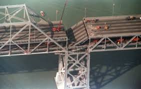 Collapsed Section Of Bay Bridge Caused By 1989 Loma Prieta Earthquake Click Thru To Read A First Person Accoun San Francisco Earthquake Earthquake Bay Bridge