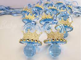 Royal Prince Baby Shower Decorations 12 Pacifier Gold Crown Necklace Favor Prize Prince Baby Shower Decorations Royal Prince Baby Shower Prince Baby Shower
