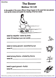 The Sower Explain Meaning Of The Four Seeds Kids Korner Biblewise Bible School Crafts Sunday School Worksheets Childrens Church Lessons
