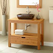 36 Narrow Depth Marana Bamboo Vessel Sink Console Vanity Floating Bathroom Vanities White Vanity Bathroom Unique Bathroom Vanity