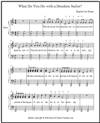 Printable Piano Music What Do You Do With A Drunken Sailor Piano Music Piano Sheet Music Free Sea Shanties